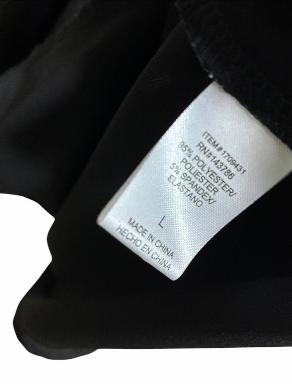 Leota Black Dress Large Solid Minimalist Stretch Flowy 3/4 Sleeves Pockets Swing - Picture 7 of 9